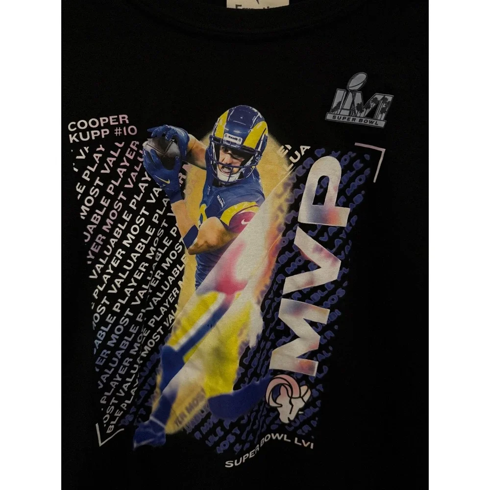 Men's Cooper Kupp LA Rams Fanatics Super Bowl LVI Champions MVP T-Shirt -L-NWOT